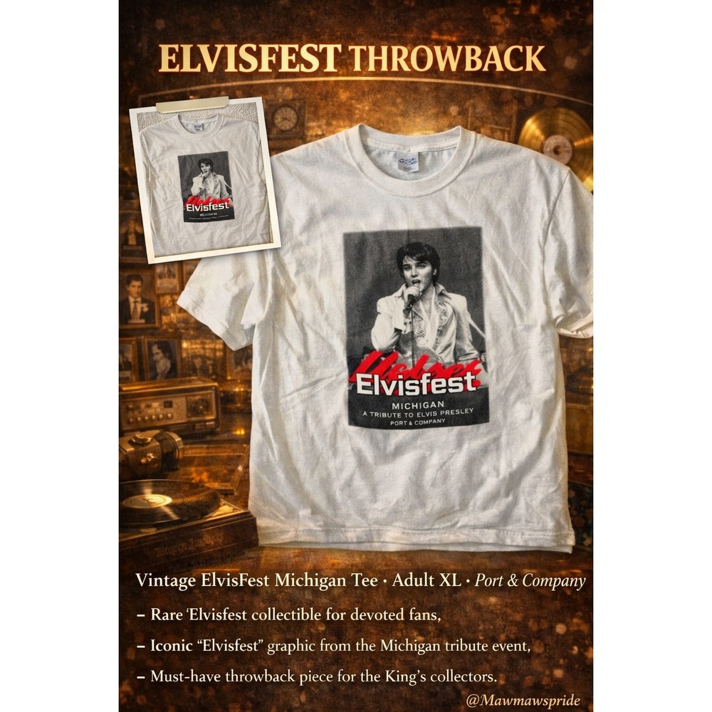 Vintage Elvisfest Michigan Graphic‎ T Shirt Adult XL